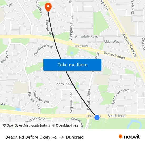Beach Rd Before Okely Rd to Duncraig map