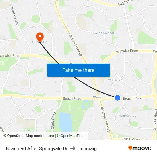 Beach Rd After Springvale Dr to Duncraig map