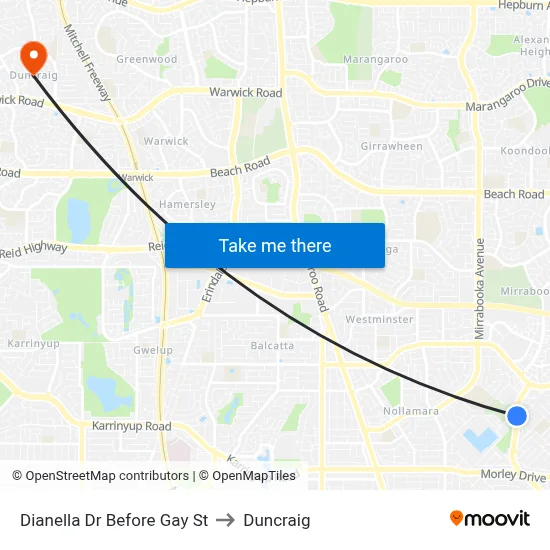 Dianella Dr Before Gay St to Duncraig map