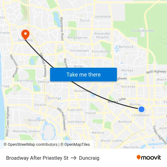 Broadway   After Priestley St to Duncraig map