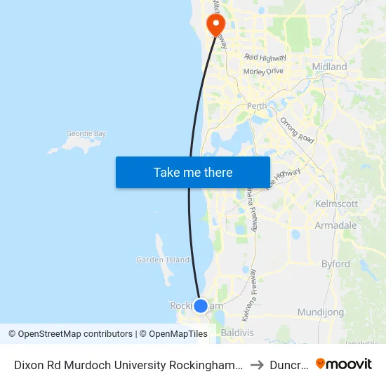 Dixon Rd Murdoch University Rockingham Campus to Duncraig map