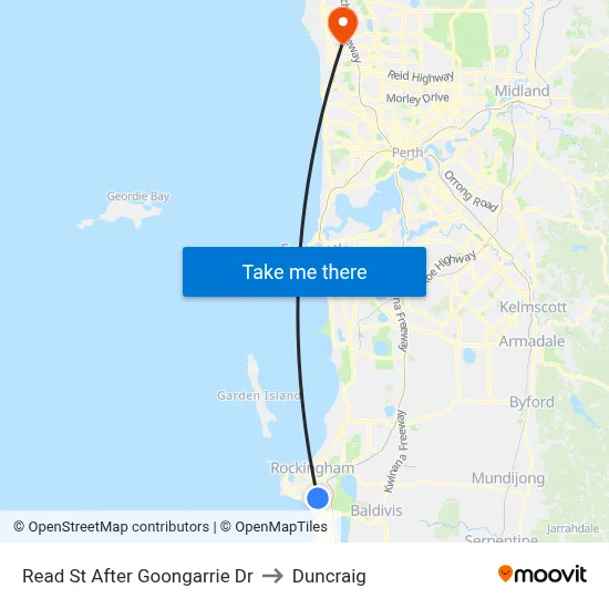 Read St After Goongarrie Dr to Duncraig map