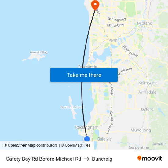 Safety Bay Rd Before Michael Rd to Duncraig map