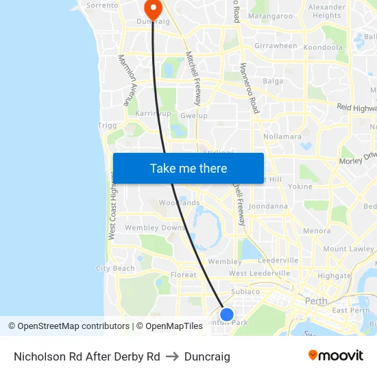 Nicholson Rd After Derby Rd to Duncraig map