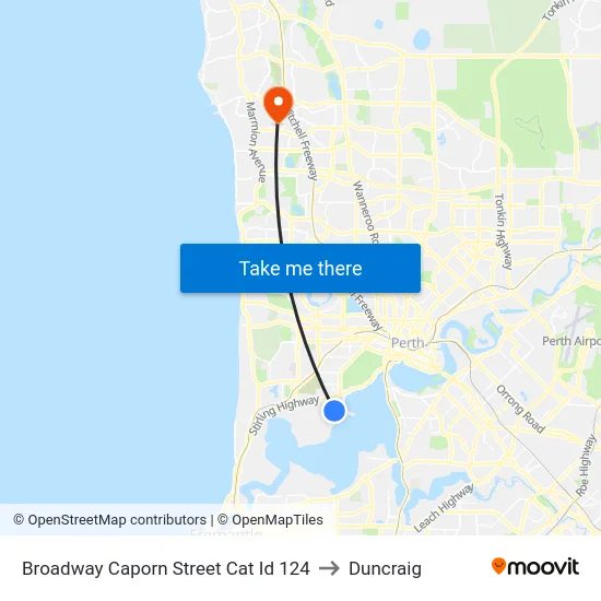 Broadway   Caporn Street Cat Id 124 to Duncraig map