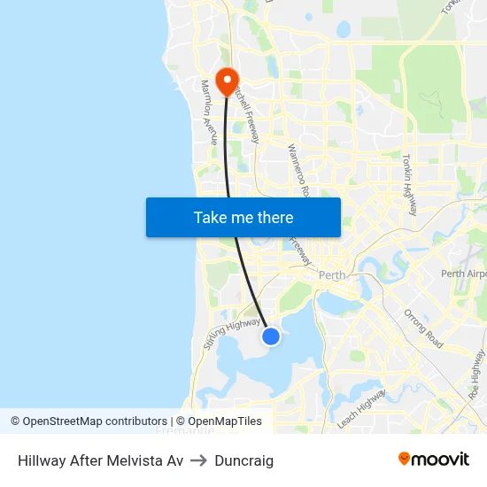 Hillway   After Melvista Av to Duncraig map