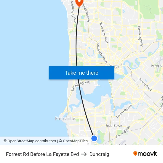 Forrest Rd Before La Fayette Bvd to Duncraig map