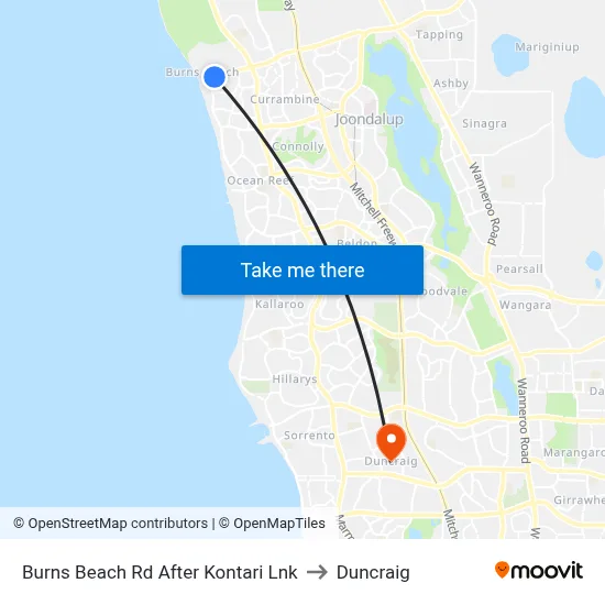 Burns Beach Rd After Kontari Lnk to Duncraig map