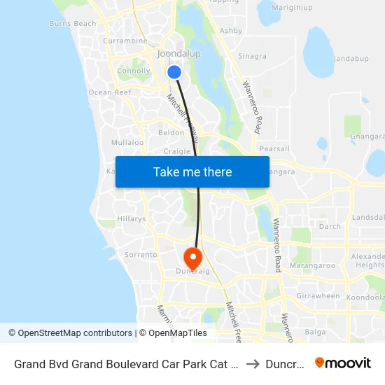 Grand Bvd Grand Boulevard Car Park Cat Id 27 to Duncraig map