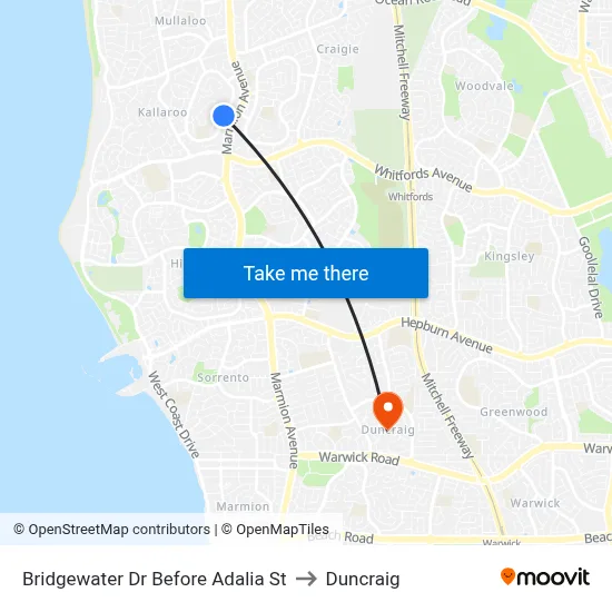 Bridgewater Dr Before Adalia St to Duncraig map