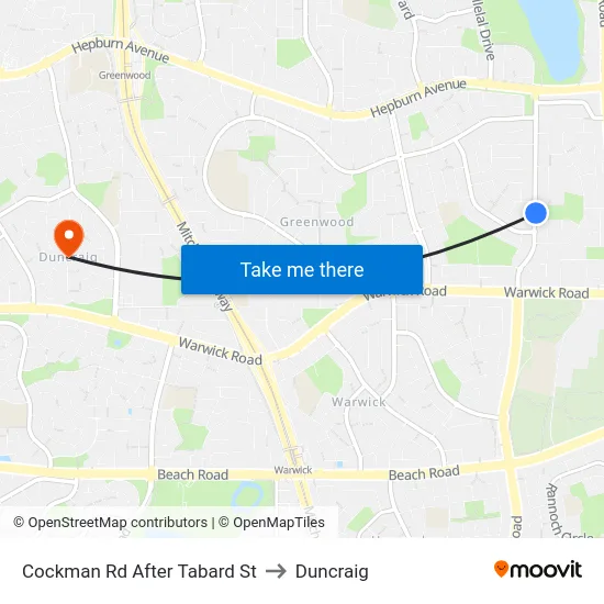 Cockman Rd After Tabard St to Duncraig map