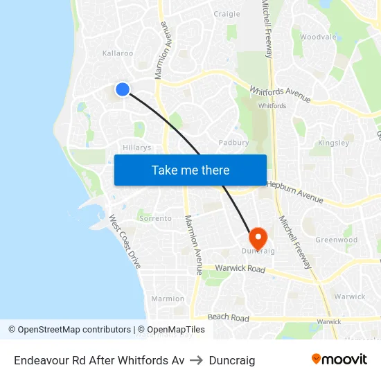 Endeavour Rd After Whitfords Av to Duncraig map