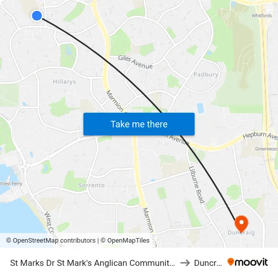 St Marks Dr St Mark's Anglican Community School to Duncraig map