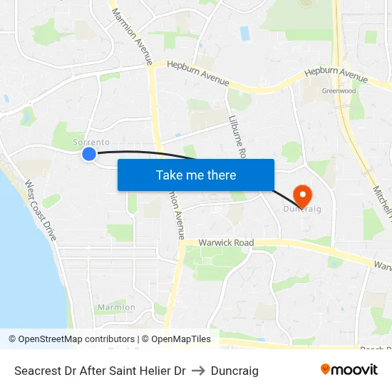 Seacrest Dr After Saint Helier Dr to Duncraig map
