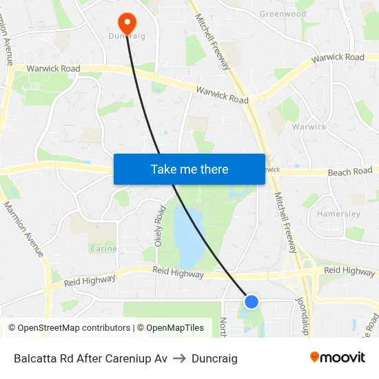 Balcatta Rd After Careniup Av to Duncraig map
