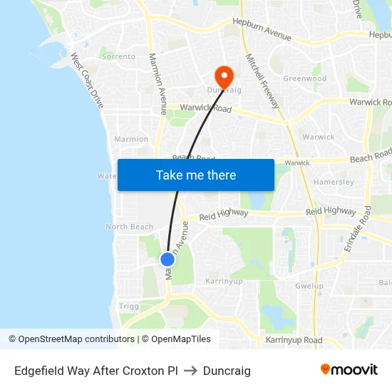 Edgefield Way After Croxton Pl to Duncraig map