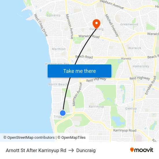 Arnott St After Karrinyup Rd to Duncraig map