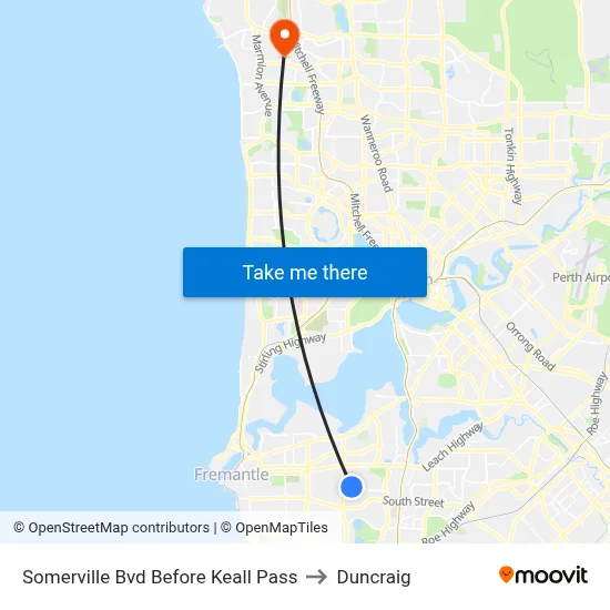 Somerville Bvd Before Keall Pass to Duncraig map