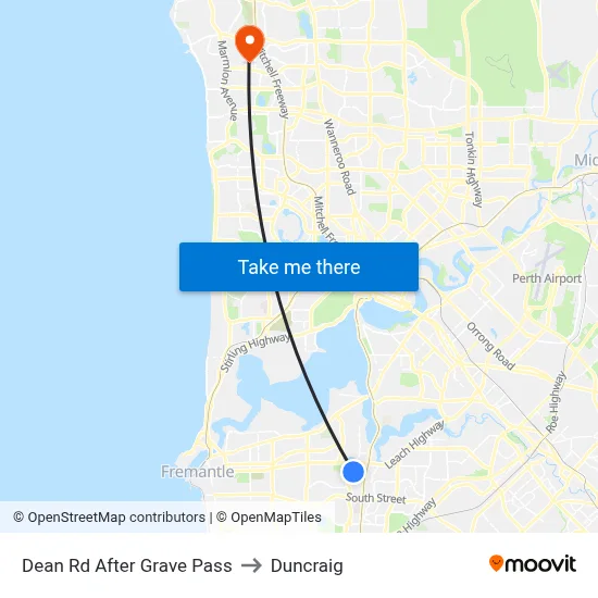 Dean Rd After Grave Pass to Duncraig map