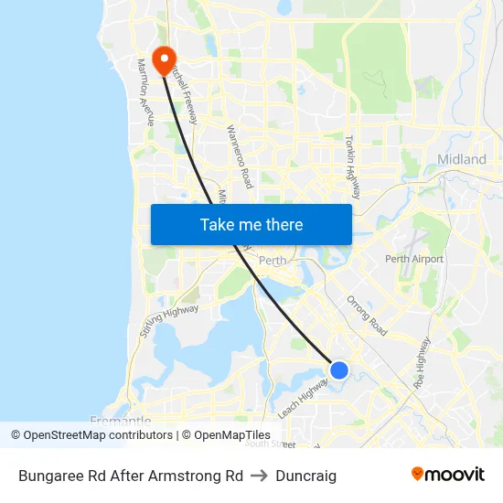 Bungaree Rd After Armstrong Rd to Duncraig map