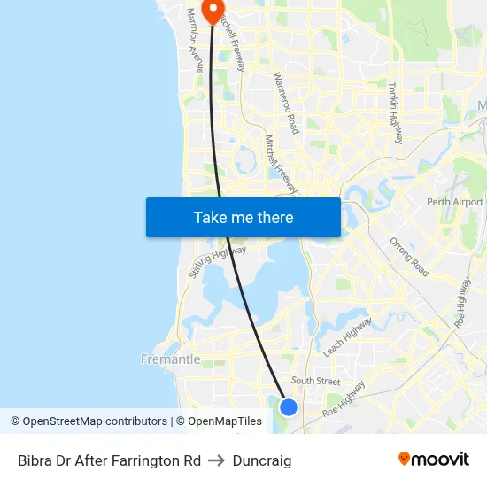 Bibra Dr After Farrington Rd to Duncraig map