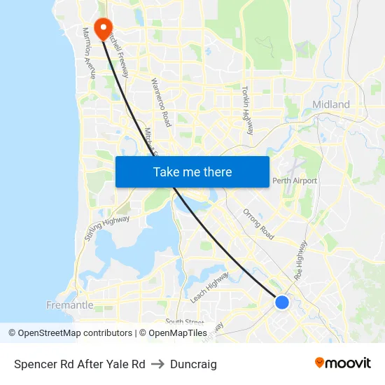 Spencer Rd After Yale Rd to Duncraig map