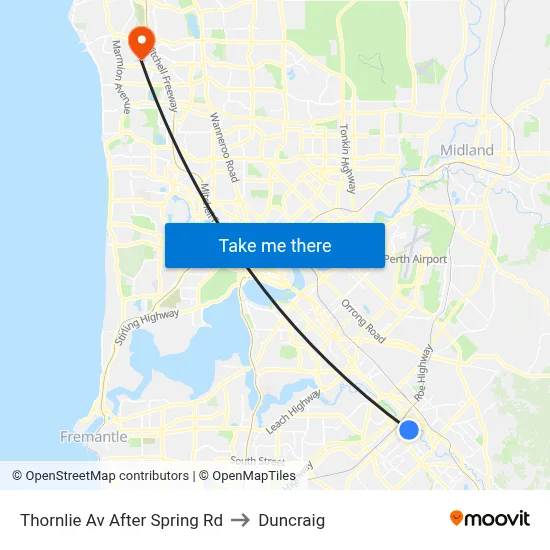 Thornlie Av After Spring Rd to Duncraig map