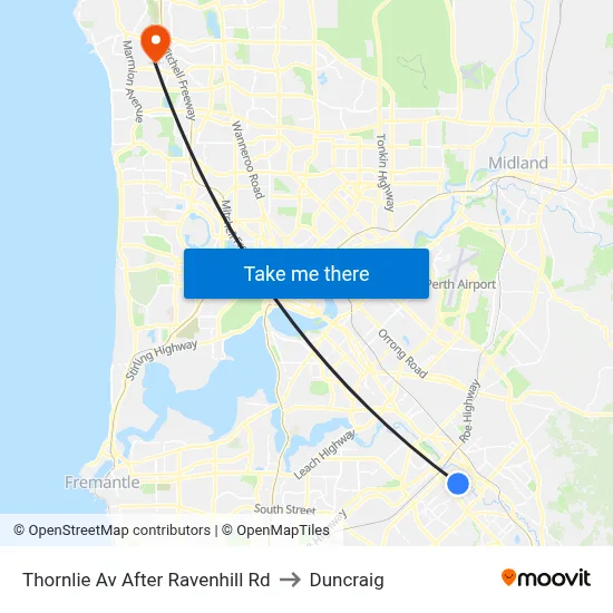 Thornlie Av After Ravenhill Rd to Duncraig map