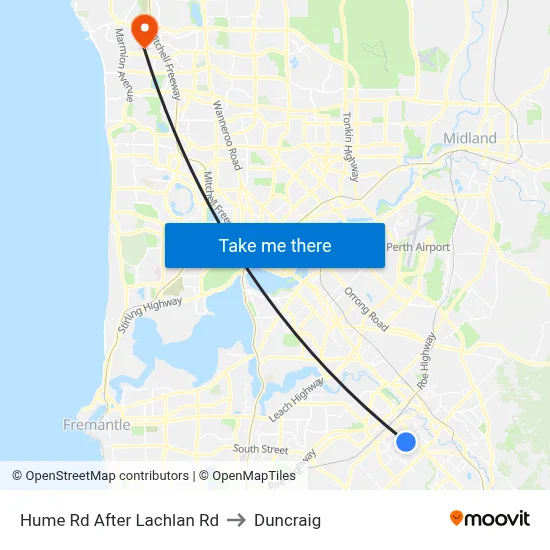 Hume Rd After Lachlan Rd to Duncraig map