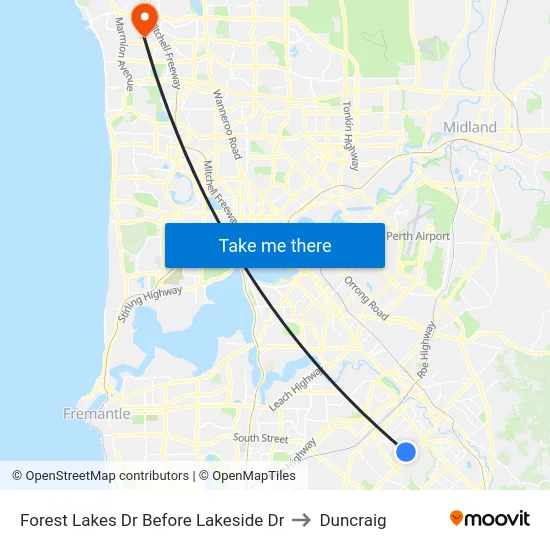 Forest Lakes Dr Before Lakeside Dr to Duncraig map