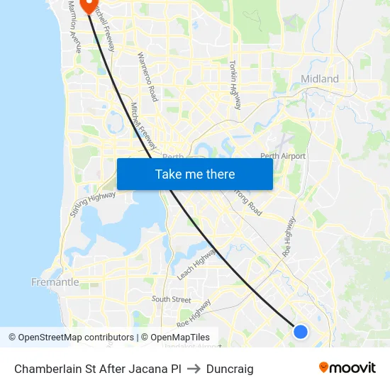Chamberlain St After Jacana Pl to Duncraig map