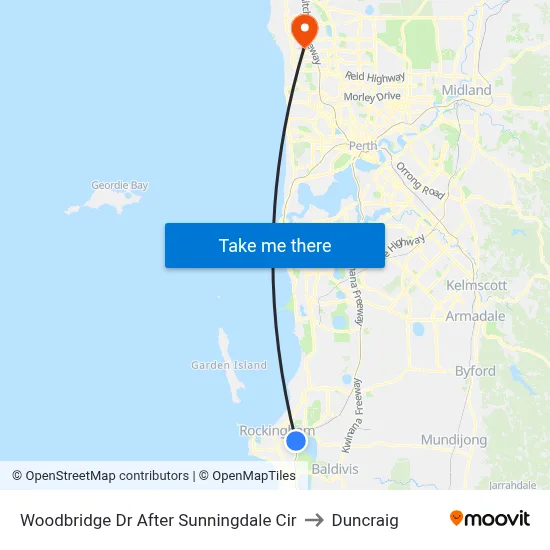 Woodbridge Dr After Sunningdale Cir to Duncraig map