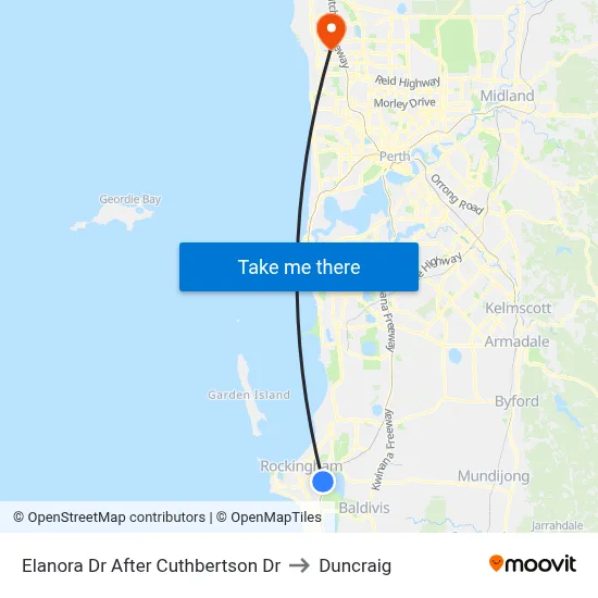 Elanora Dr After Cuthbertson Dr to Duncraig map