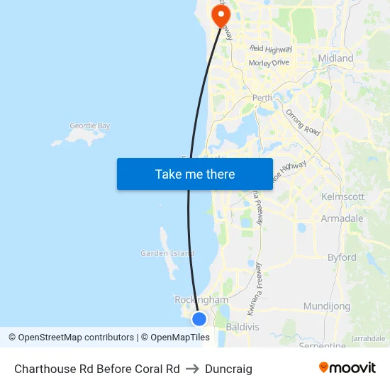 Charthouse Rd Before Coral Rd to Duncraig map