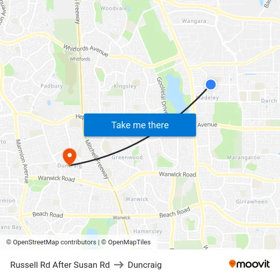 Russell Rd After Susan Rd to Duncraig map