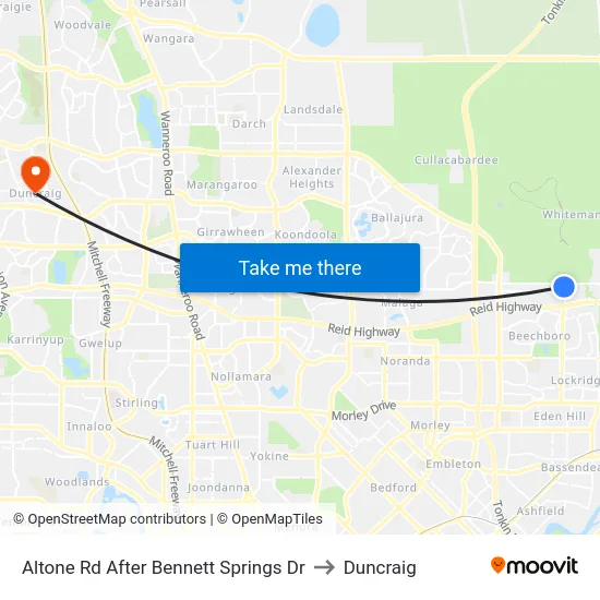 Altone Rd After Bennett Springs Dr to Duncraig map