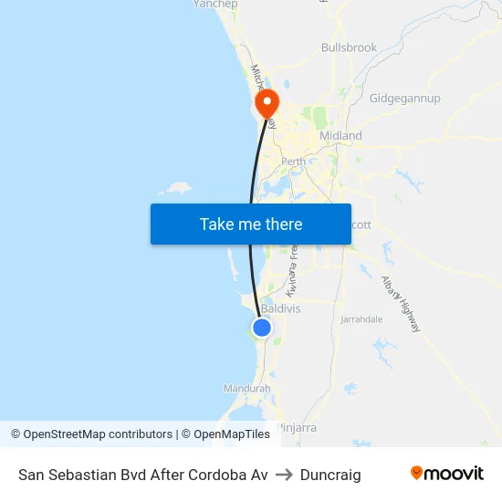 San Sebastian Bvd After Cordoba Av to Duncraig map