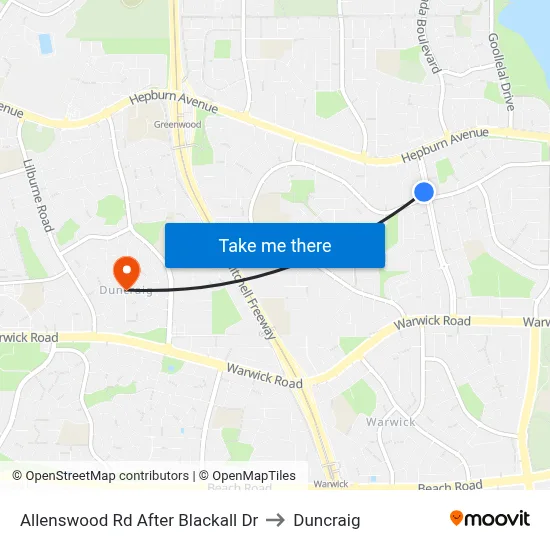 Allenswood Rd After Blackall Dr to Duncraig map