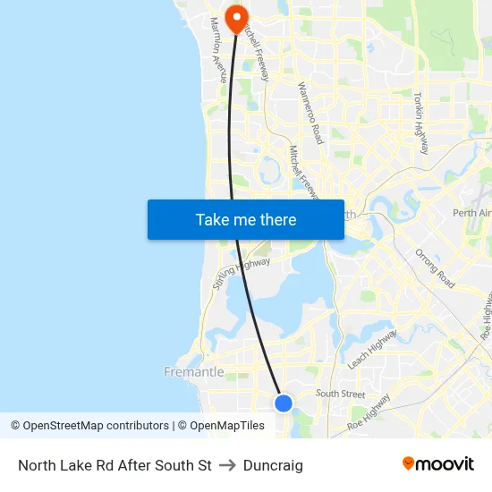 North Lake Rd After South St to Duncraig map