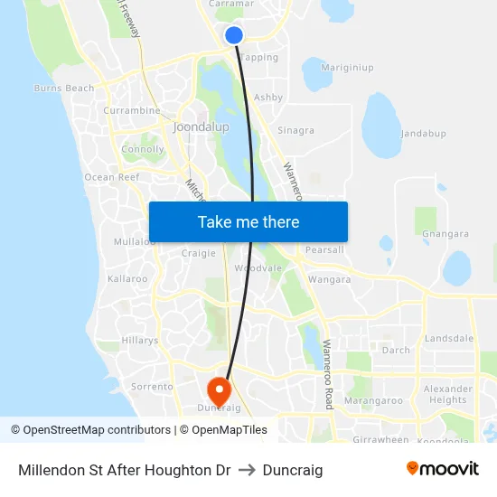 Millendon St After Houghton Dr to Duncraig map