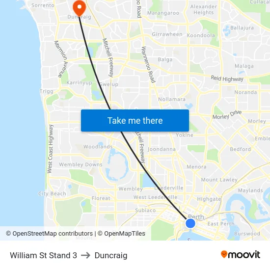 William St Stand 3 to Duncraig map