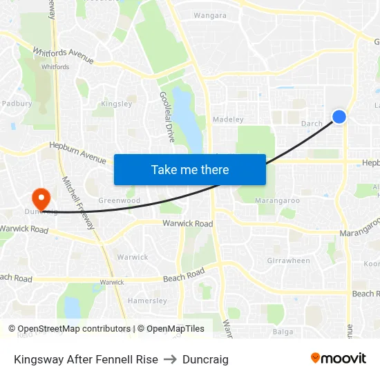 Kingsway   After Fennell Rise to Duncraig map
