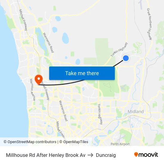Millhouse Rd After Henley Brook Av to Duncraig map
