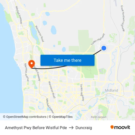 Amethyst Pwy Before Wistful Pde to Duncraig map