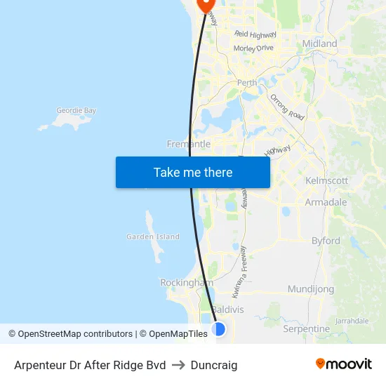 Arpenteur Dr After Ridge Bvd to Duncraig map