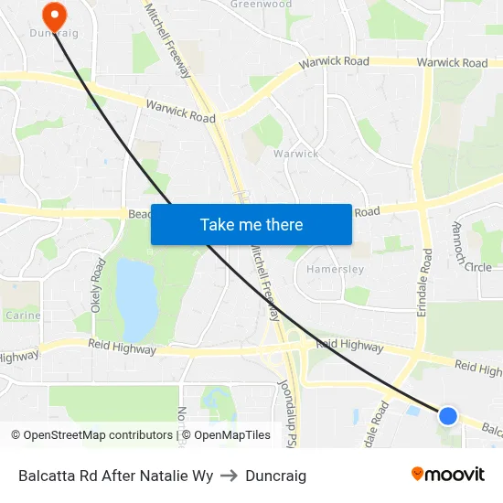 Balcatta Rd After Natalie Wy to Duncraig map