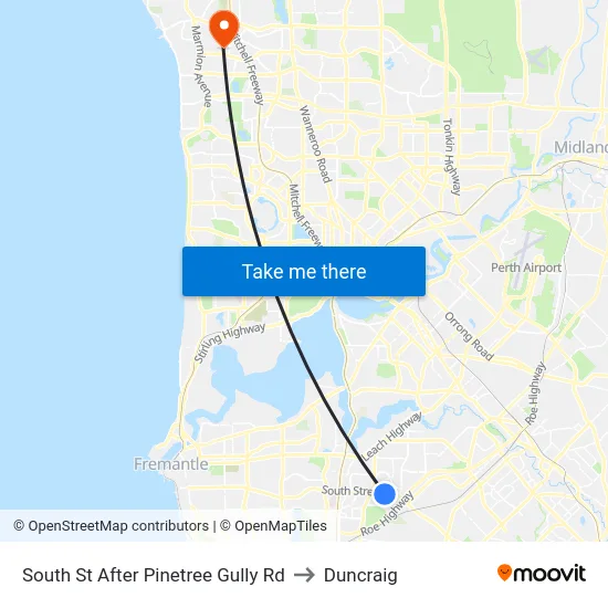 South St After Pinetree Gully Rd to Duncraig map