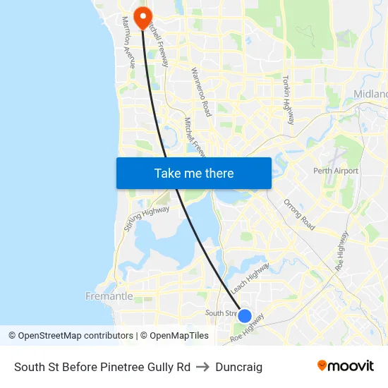 South St Before Pinetree Gully Rd to Duncraig map