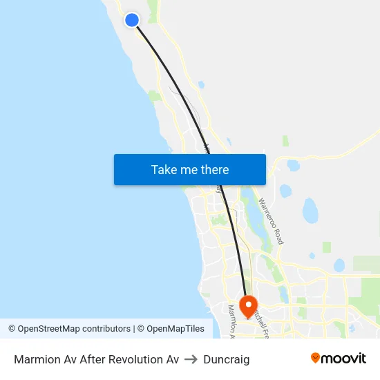 Marmion Av After Revolution Av to Duncraig map