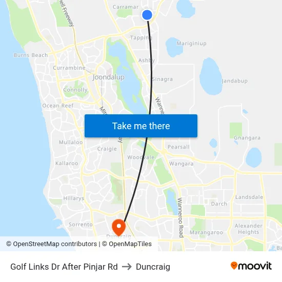 Golf Links Dr After Pinjar Rd to Duncraig map